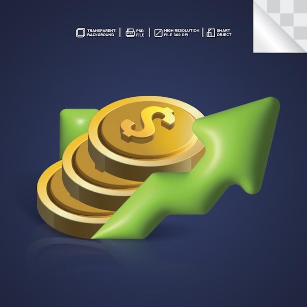 Render de moneda de icono 3d