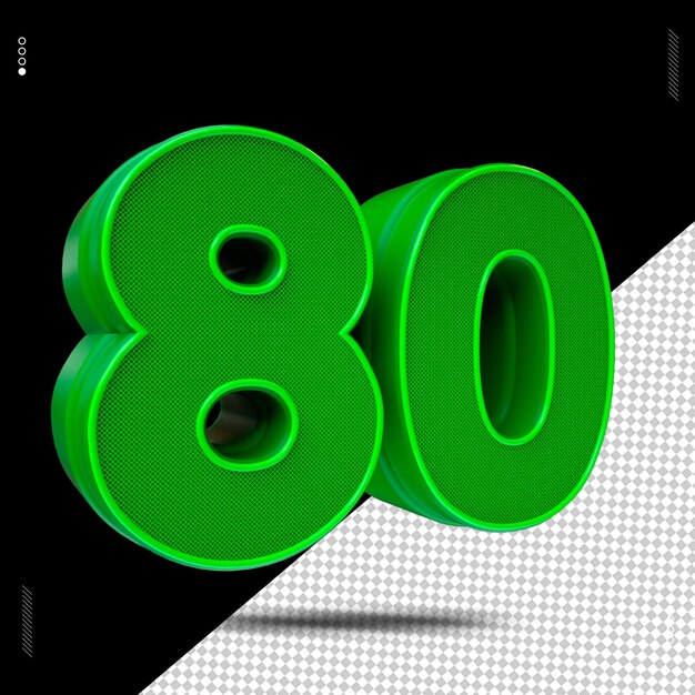 Render numero 3d font verde