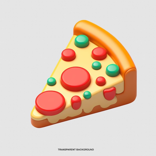 Render pizza 3D in stile cartone animato
