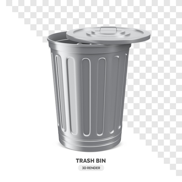 Render realistico del bidone della spazzatura 3D