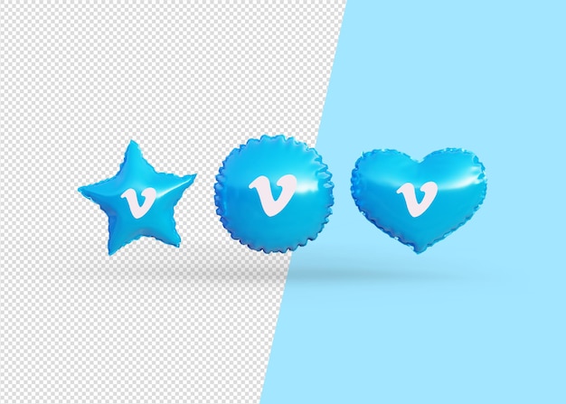 Render Vimeo icono globos aislados