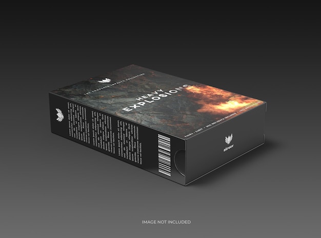 Rendered Rectangular Sliding Drawer Box Template with Fully Editable Design