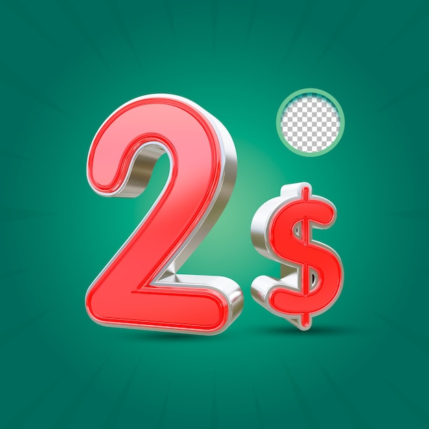 Rendering 3D 2 dollari
