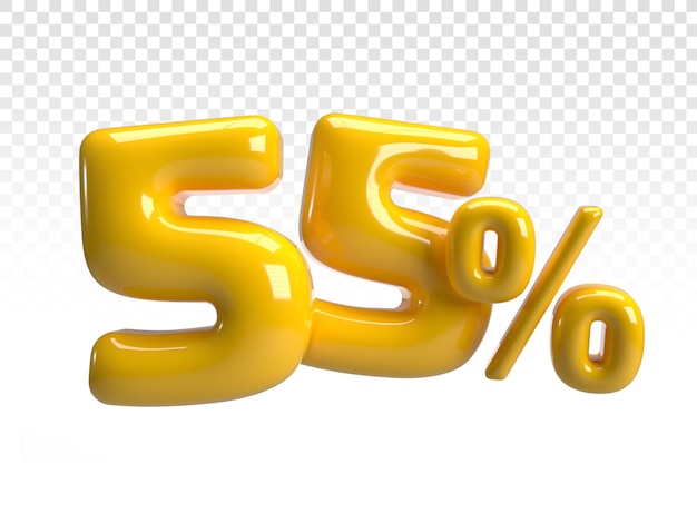 Rendering en 3D del 55 por ciento
