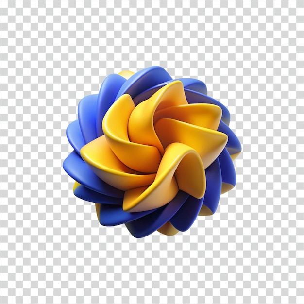 Rendering 3D abstrait de formes entrelacées bleues et jaunes