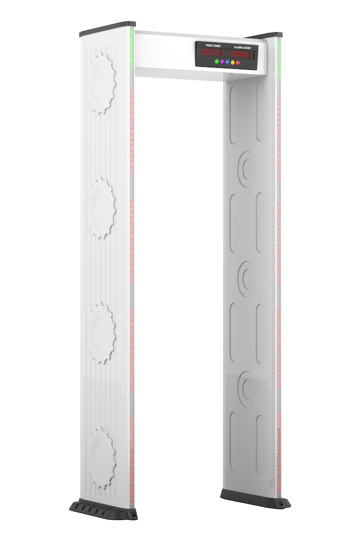 PSD rendering 3d aislado en un fondo transparente del marco de la puerta del detector de metales walkthrough metal detector