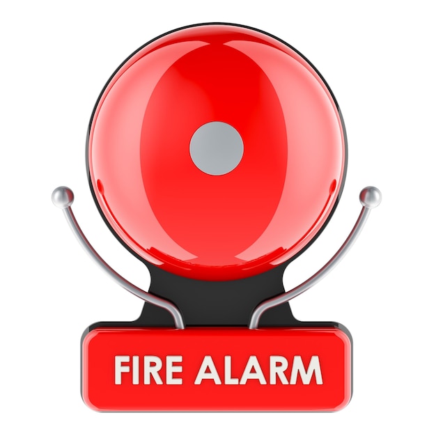 Rendering 3D de alarma de incendio aislado en un fondo transparente
