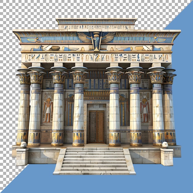 PSD rendering 3d d'un ancien bâtiment égyptien sur un fond transparent