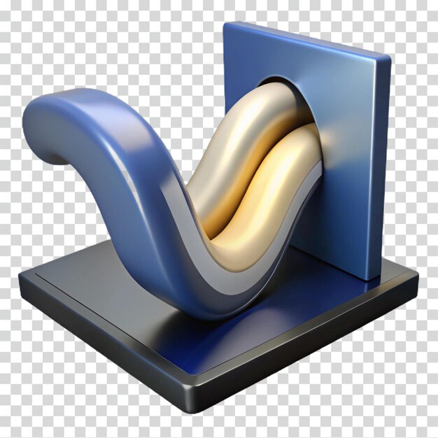 Rendering 3D astratto di curve intrecciate in blu e oro