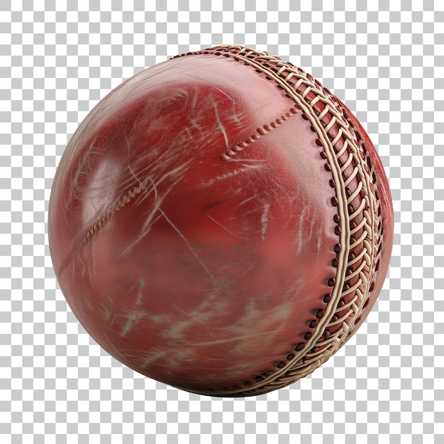 PSD rendering 3d d'une balle de cricket rouge isolée sur un fond transparent