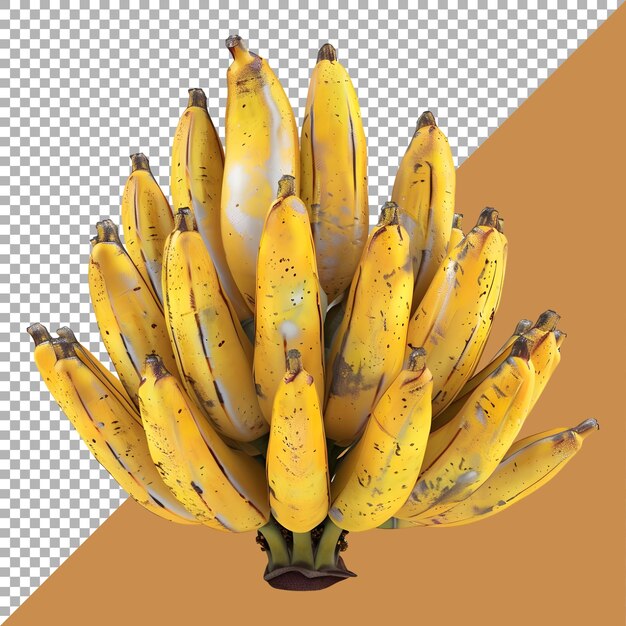 PSD rendering 3d d'une banane sur un fond transparent généré par ai