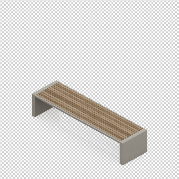 Rendering 3D banco isometrico