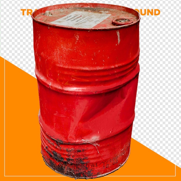 Rendering 3d Barile di petrolio rosso con sfondo trasparente