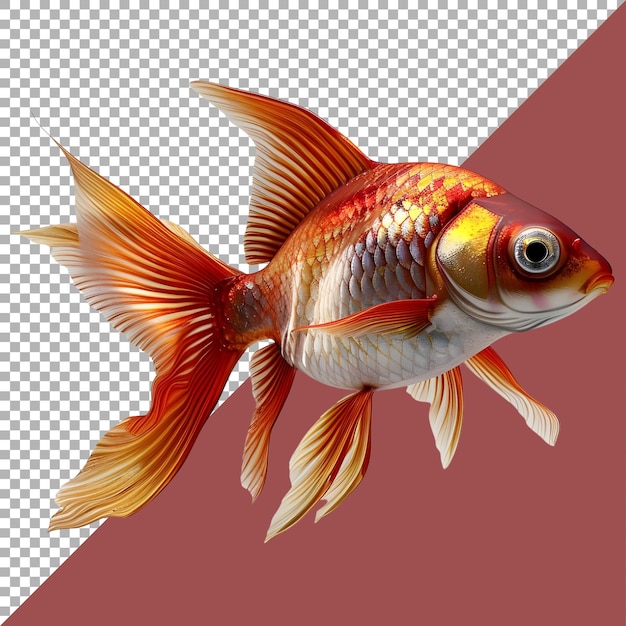 PSD rendering 3d d'un beau poisson coloré sur un fond transparent généré par ai