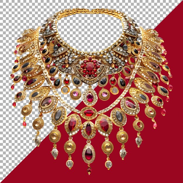 Rendering 3D d'un bijou traditionnel indien sur un fond transparent généré par Ai