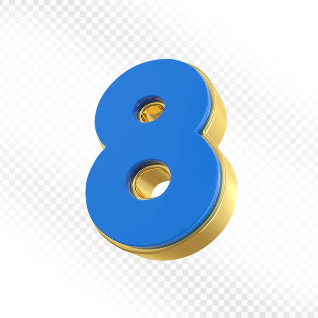 Rendering 3D bleu du numéro 8