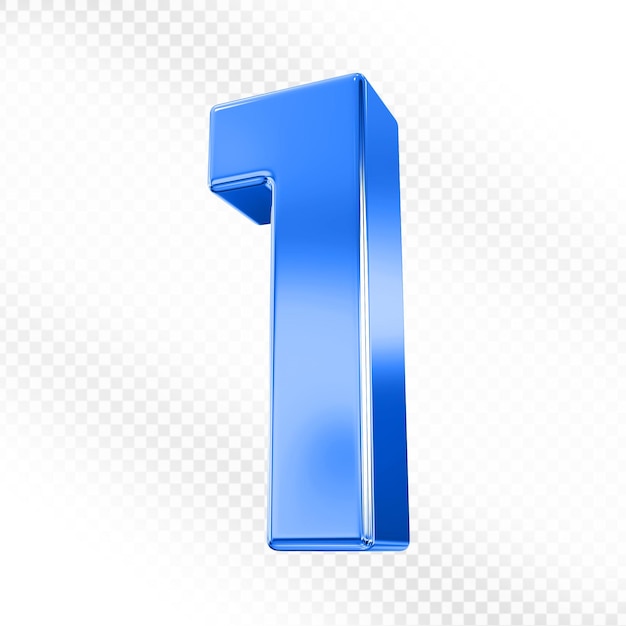 Rendering 3D blu numero 1