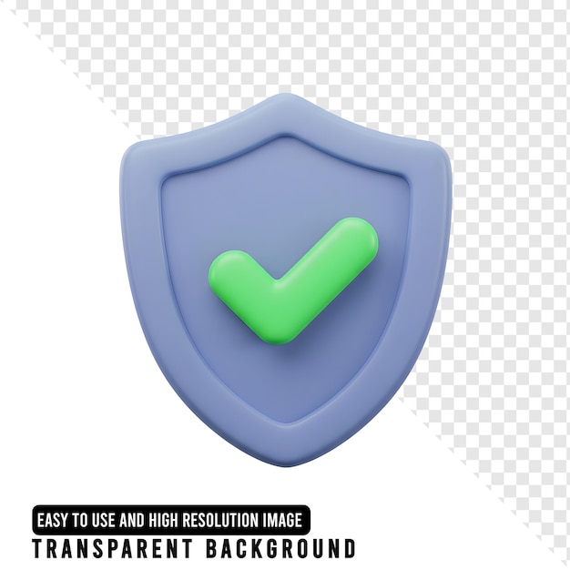 Rendering 3D d'un bouclier de sécurité avec une marque de contrôle