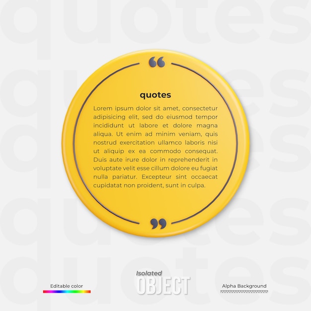 Rendering 3D cadres de citations boîte modèles blancs réalistes texte minimal info conception boîte bannière conception