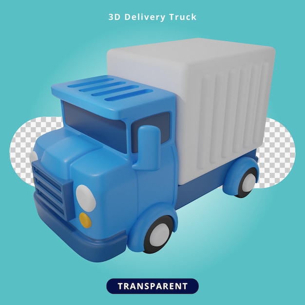 Rendering 3D camion delle consegne, illustrazione del veicolo