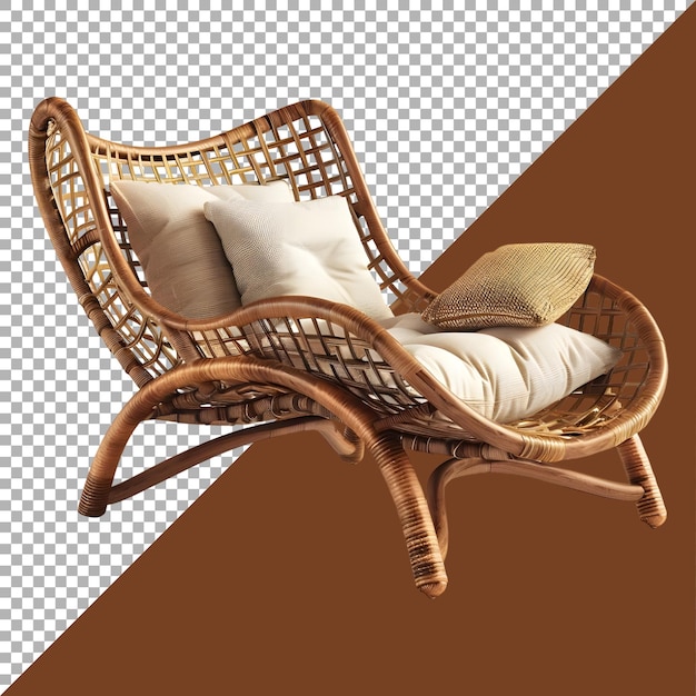 PSD rendering 3d d'une chaise confortable moderne sur un fond transparent généré par ai