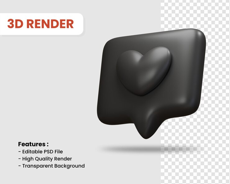 Rendering 3D come icona isolato colore scuro
