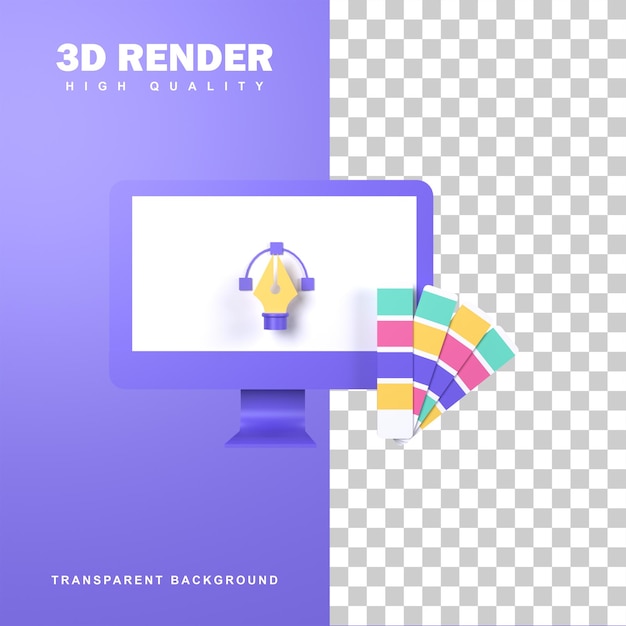 Rendering 3D Concept Design Grafico Con Il Pensiero Creativo.