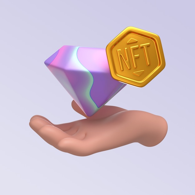 Rendering 3D de la conception de l'icône de la NFT