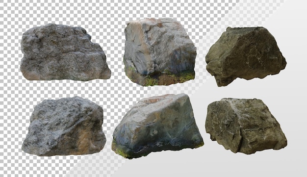 rendering 3d concrezione di roccia di pietra della vista prospettica della materia terrosa o minerale