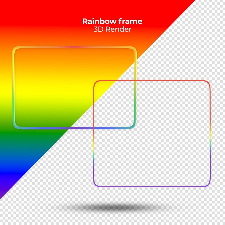 rendering 3D Cornice arcobaleno