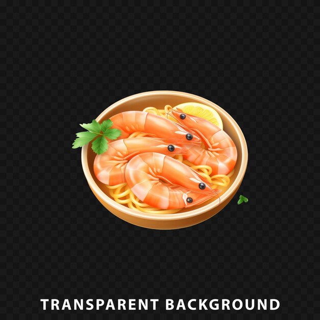 Rendering 3d De Crevettes Scampi Isolées Sur Un Fond Transparent