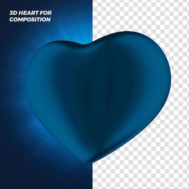 rendering 3d cuore blu
