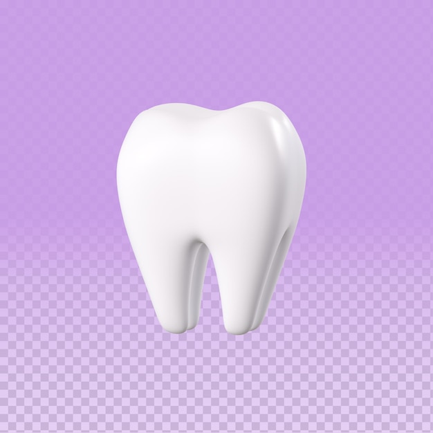 Rendering 3D dei denti in uno sfondo isolato