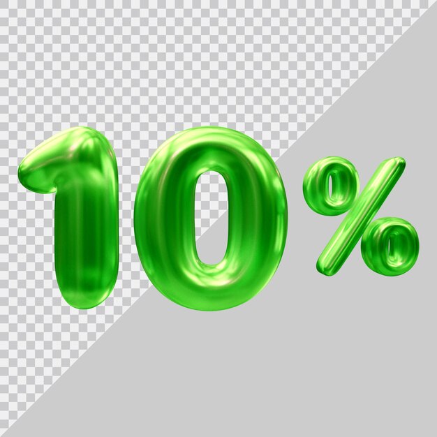 Rendering 3D del 10 percento con uno stile moderno