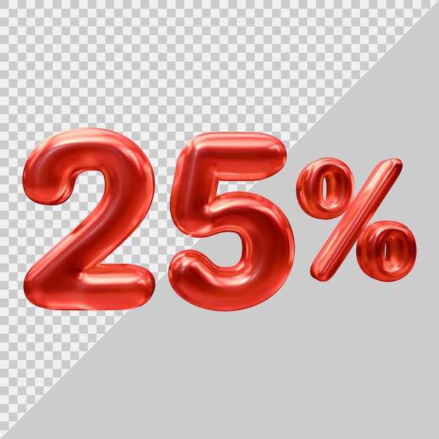 Rendering 3D del 25 percento con uno stile moderno