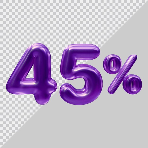 Rendering 3D del 45 percento con uno stile moderno