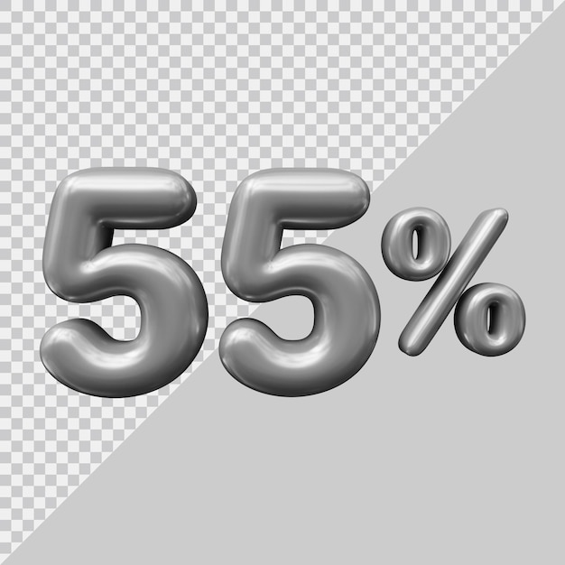 Rendering 3D del 55 percento con uno stile moderno