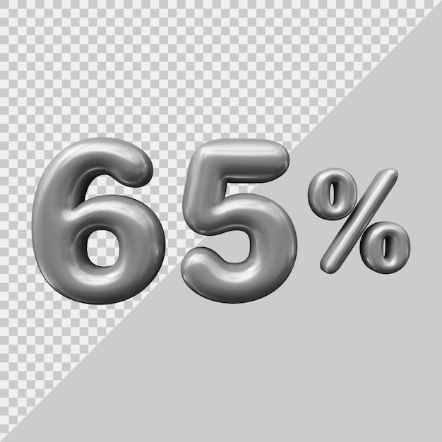 Rendering 3D del 65 percento con uno stile moderno