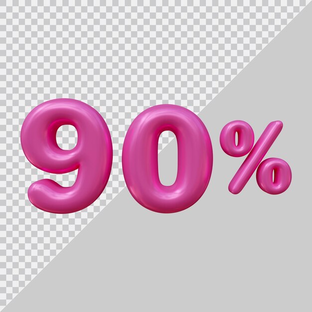 Rendering 3D del 90 percento con uno stile moderno