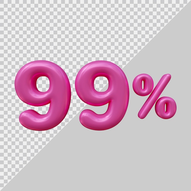 Rendering 3D del 99 percento con uno stile moderno