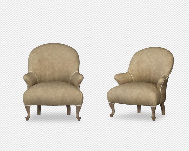 Rendering 3D del concetto di divano