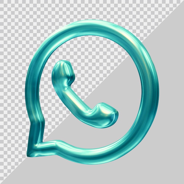 Rendering 3d del concetto di social media dell'icona di whatsapp