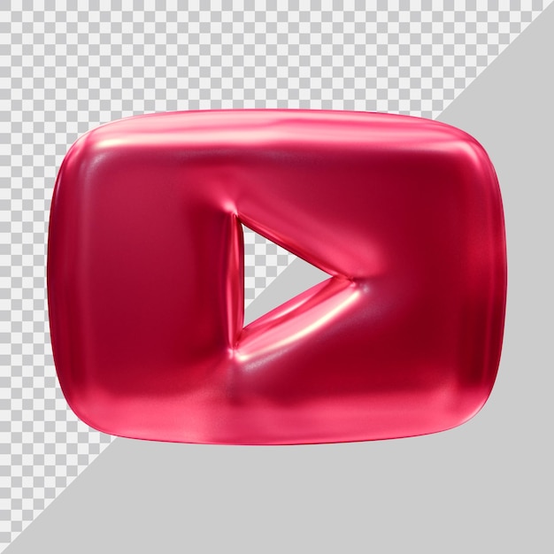 Rendering 3d del concetto di social media dell'icona di youtube