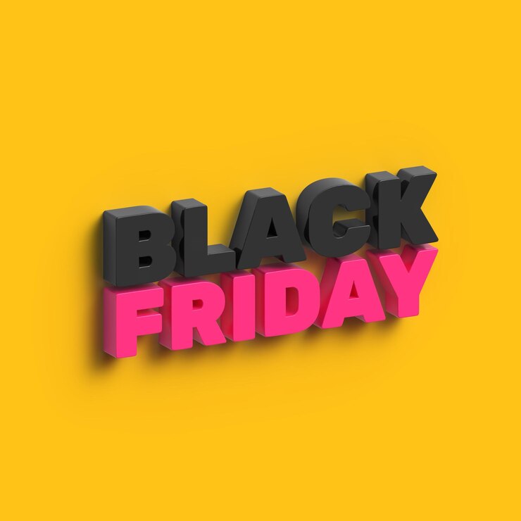 PSD rendering 3d del concetto isolato del black friday