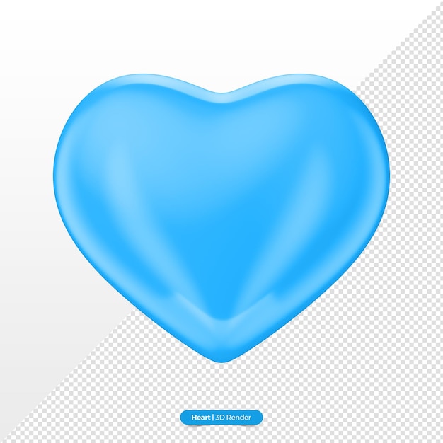 Rendering 3d del cuore blu di novembre