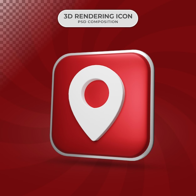 Rendering 3D del design dell'icona di posizione