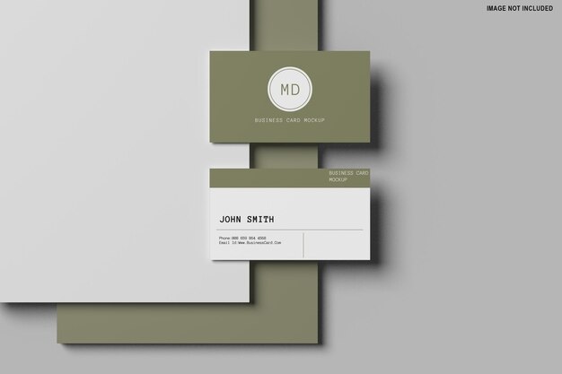 Rendering 3D del design mockup di biglietti da visita