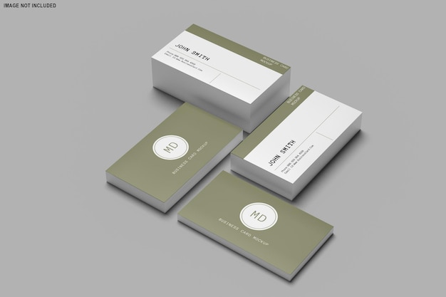 Rendering 3D del design mockup di biglietti da visita