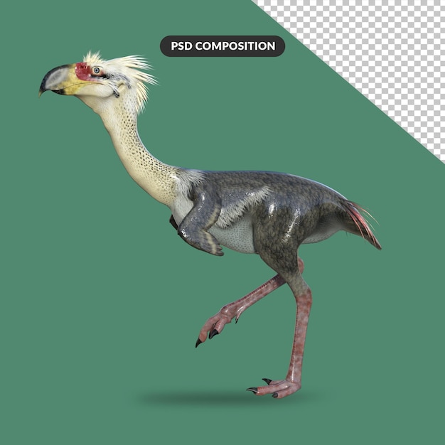 Rendering 3d del dinosauro Phorusrhacos