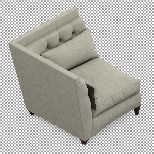 Rendering 3D del divano minimalista isolato